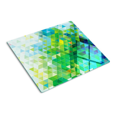 Edzett üveg vágódeszka Színes háromszögek geometriája
