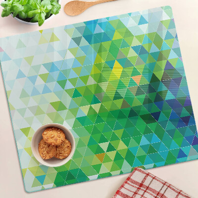 Edzett üveg vágódeszka Színes háromszögek geometriája