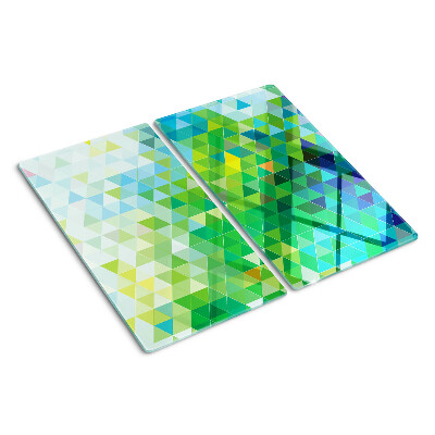 Edzett üveg vágódeszka Színes háromszögek geometriája