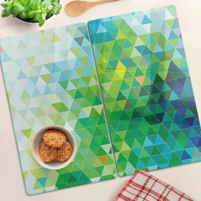 Edzett üveg vágódeszka Színes háromszögek geometriája