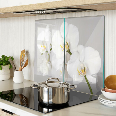 Üveg vágódeszka Orchideák tükörkép háttér előtt