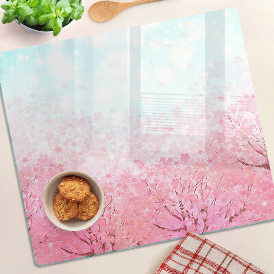 Üveg vágódeszka Sakura virágmotívumok