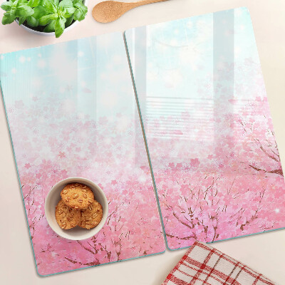 Üveg vágódeszka Sakura virágmotívumok