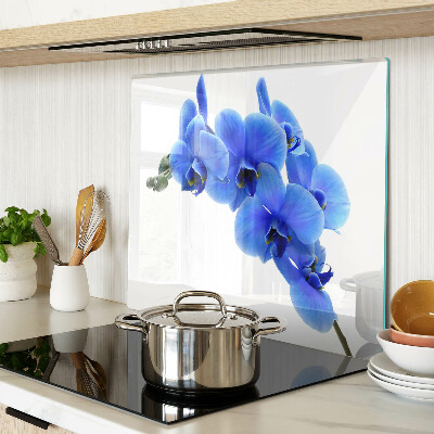 Edzett üveg vágódeszka Kék orchideák