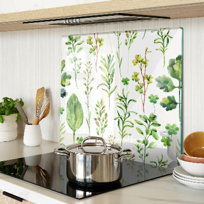 Üveg vágódeszka Növényi minták zöld árnyalatokban