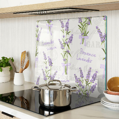 Edzett üveg vágódeszka Levendula és provence-i betűk