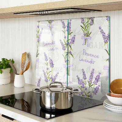 Edzett üveg vágódeszka Levendula és provence-i betűk