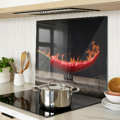Üveg vágódeszka Tűz és chili paprika