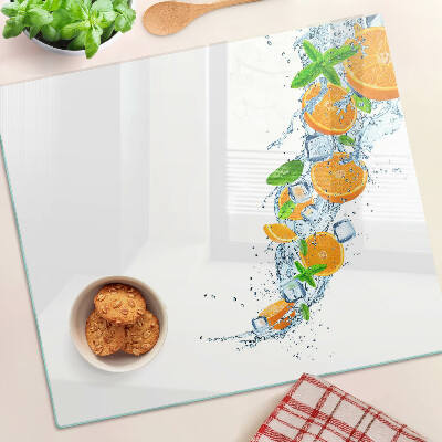 Üveg vágódeszka Citrusfélék vízben
