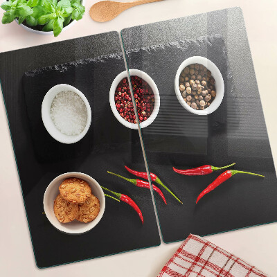 Üveg vágódeszka Fűszerek és pirospaprika