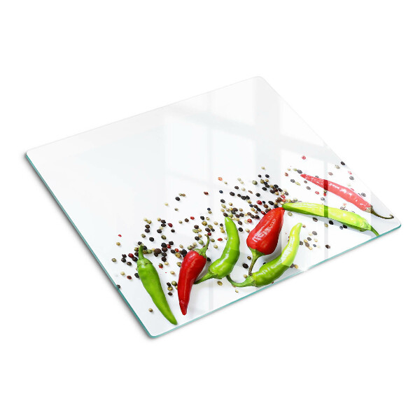 Üveg vágódeszka Paprika és bors