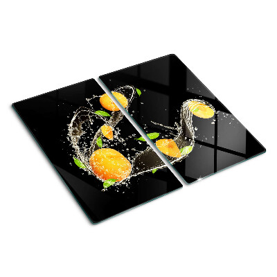 Edzett üveg vágódeszka Citrusfélék vízben