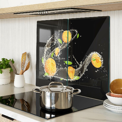 Edzett üveg vágódeszka Citrusfélék vízben