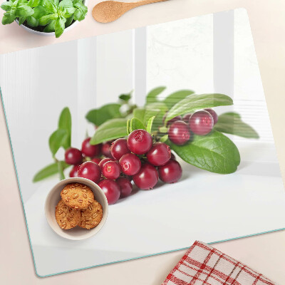 Edzett üveg vágódeszka Áfonya levelekkel