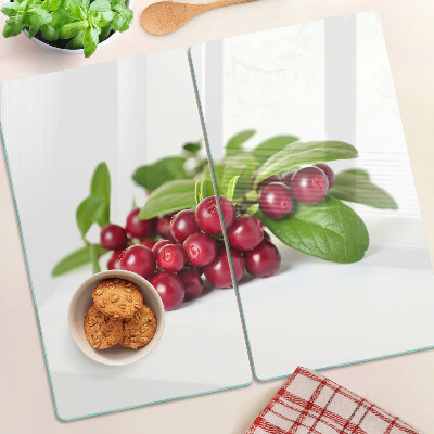 Edzett üveg vágódeszka Áfonya levelekkel
