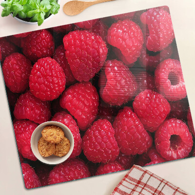 Üveg vágódeszka Málna a háttérben