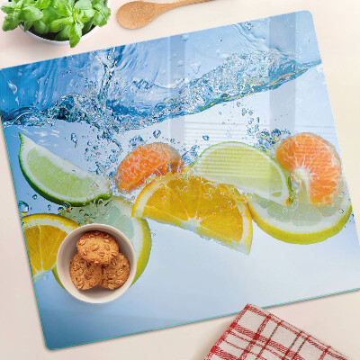 Üveg vágódeszka Citrusfélék vízben