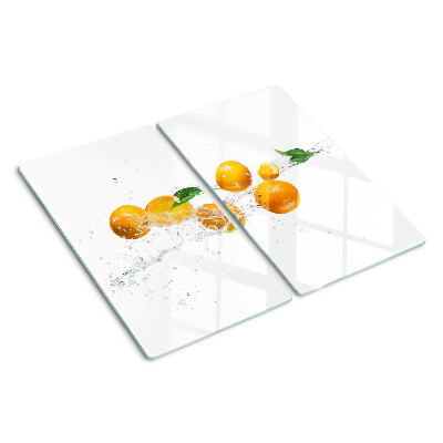 Üveg vágódeszka Citrusfélék vízzel