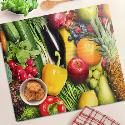 Üveg vágódeszka Gyümölcsök és zöldségek