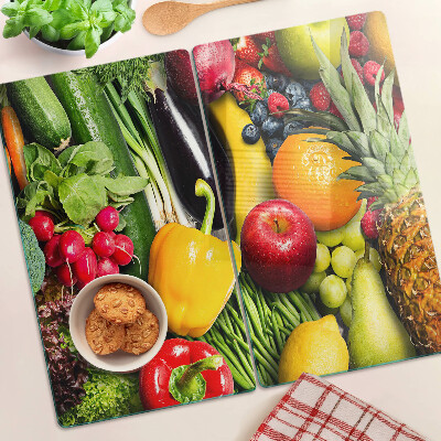 Üveg vágódeszka Gyümölcsök és zöldségek