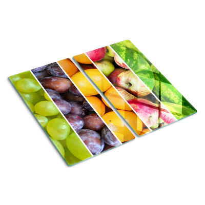 Üveg vágódeszka Gyümölcsök szivárvány színeiben