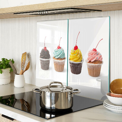 Üveg vágódeszka Cupcake tejszínhabbal és cseresznyével