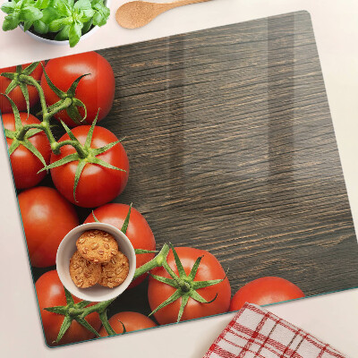 Üveg vágódeszka Paradicsom fa háttéren