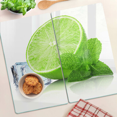 Üveg vágódeszka Lime mentával és jéggel