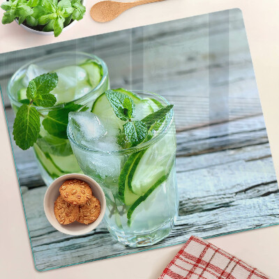 Üveg vágódeszka Menta és uborka koktélok