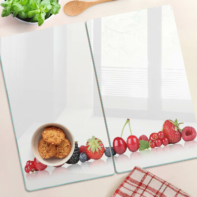 Edzett üveg vágódeszka Erdei gyümölcsök