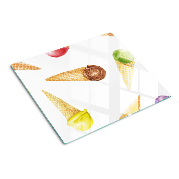 Edzett üveg vágódeszka Fagylalt gofritölcsérben