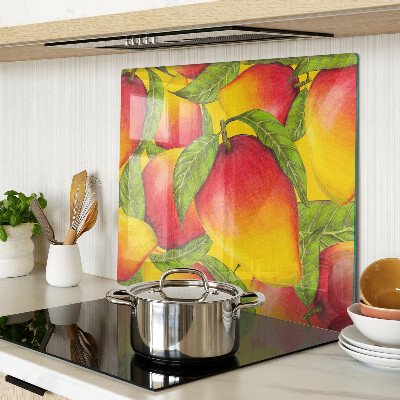 Üveg vágódeszka Paprika zöld levelek hátterében