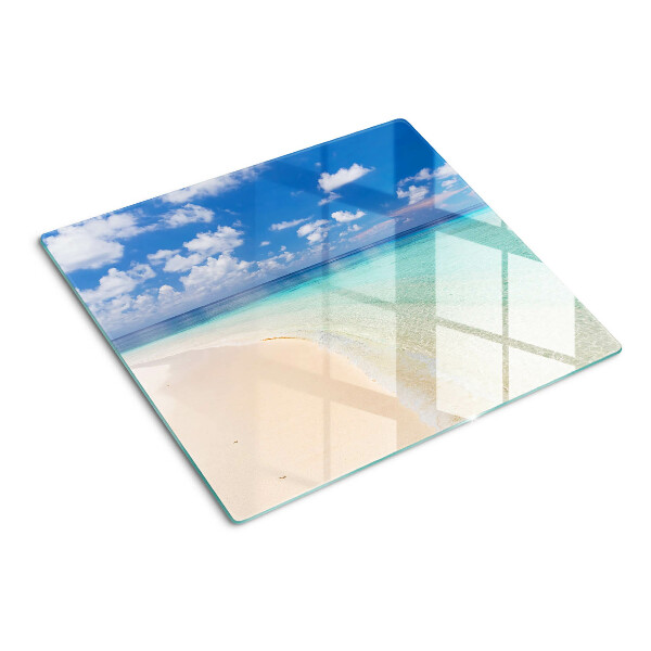 Üveg vágódeszka Kék égű strand