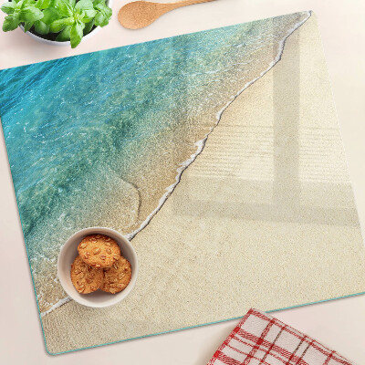 Edzett üveg vágódeszka Strand és tenger hullámai