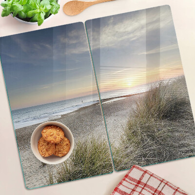 Üveg vágódeszka Strand naplementekor