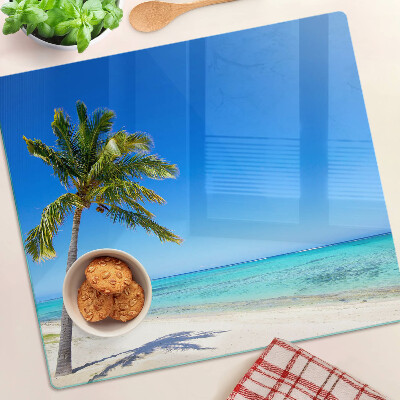 Edzett üveg vágódeszka Strand pálmafával