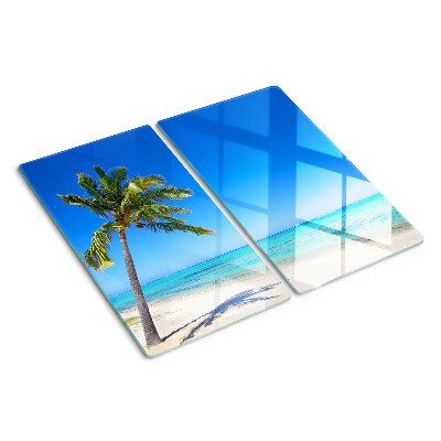 Edzett üveg vágódeszka Strand pálmafával