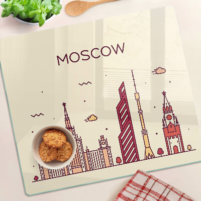 Üveg vágódeszka Moszkva látképének illusztrációja