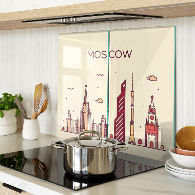 Üveg vágódeszka Moszkva látképének illusztrációja