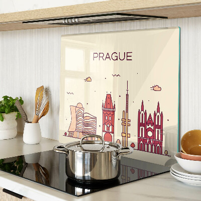 Üveg vágódeszka Prága - városkép