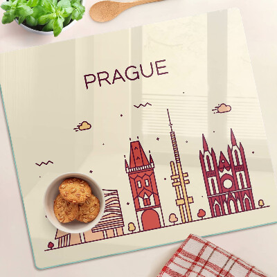 Üveg vágódeszka Prága - városkép