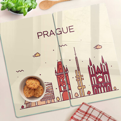 Üveg vágódeszka Prága - városkép