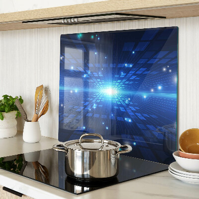 Üveg vágódeszka Technológiai minta kék árnyalatokban