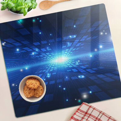 Üveg vágódeszka Technológiai minta kék árnyalatokban
