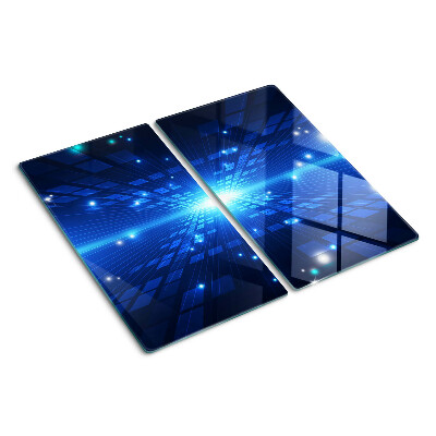 Üveg vágódeszka Technológiai minta kék árnyalatokban