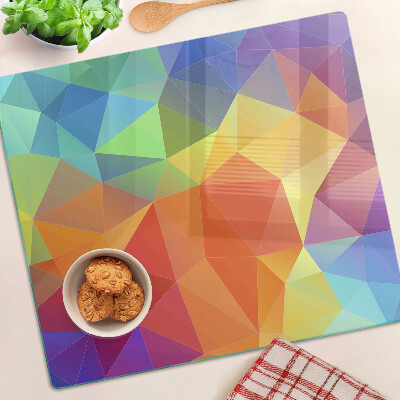 Üveg vágódeszka Színes háromszögek geometriája