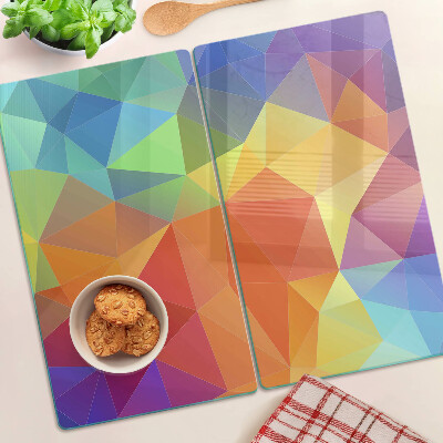 Üveg vágódeszka Színes háromszögek geometriája