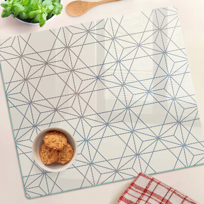 Edzett üveg vágódeszka Geometria háromszögekkel és vonalakkal