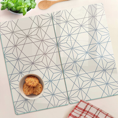 Edzett üveg vágódeszka Geometria háromszögekkel és vonalakkal