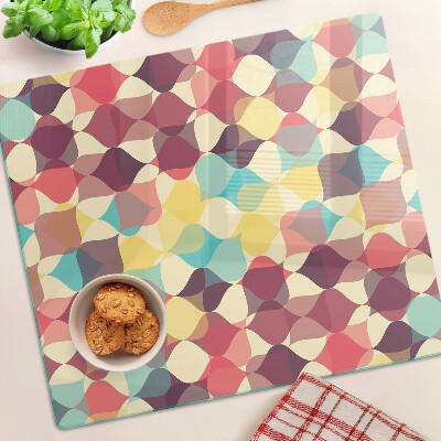 Üveg vágódeszka Színes körök geometriája